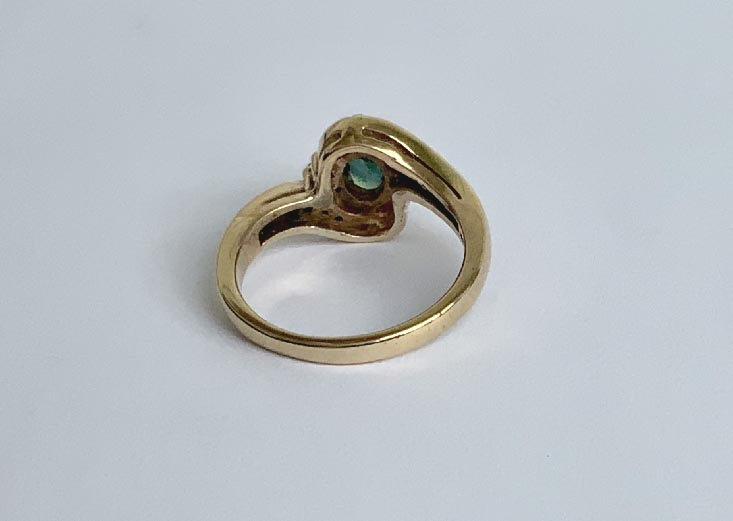 9ct Gold and Green Sapphire and Diamond ring valued $1395